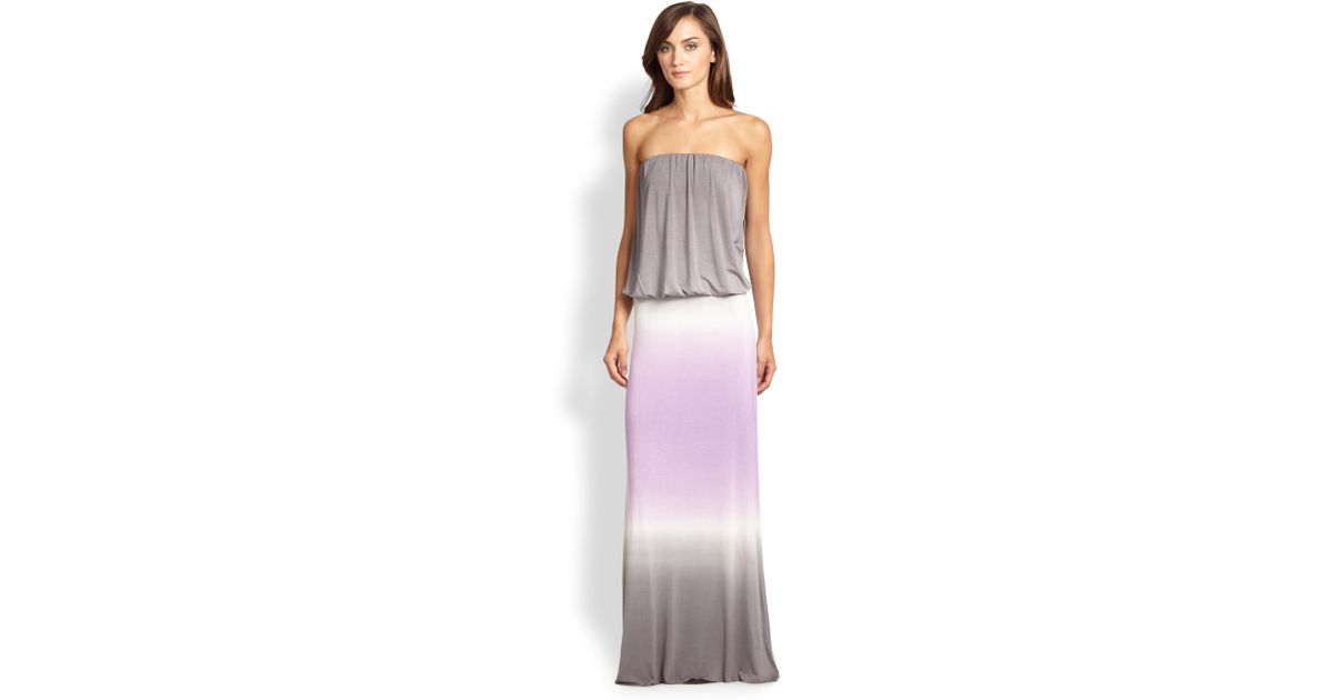 Strapless Ombre Jersey Maxi Dress 
