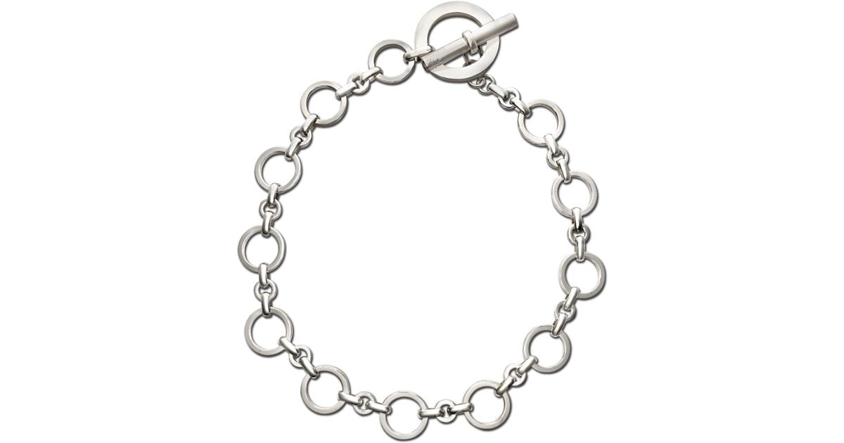 Lauren by Ralph Lauren Silver Circle Link Chain Necklace in 