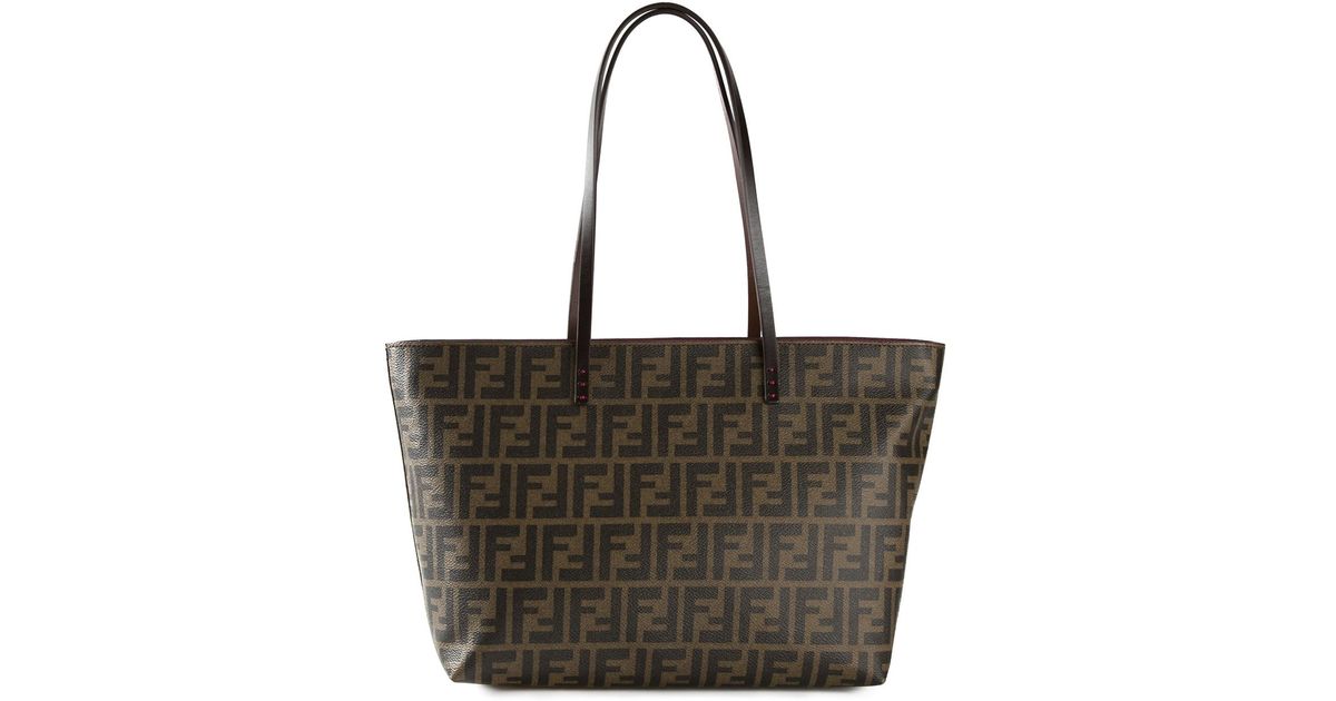 Lyst - Fendi Ff Logo &#39;roll&#39; Tote Bag in Brown