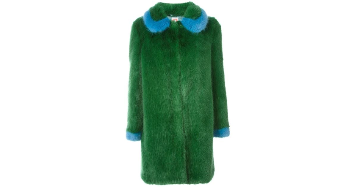 Shrimps Faux-fur Coat in Green | Lyst Shrimps Faux-fur Coat in Green | Lyst