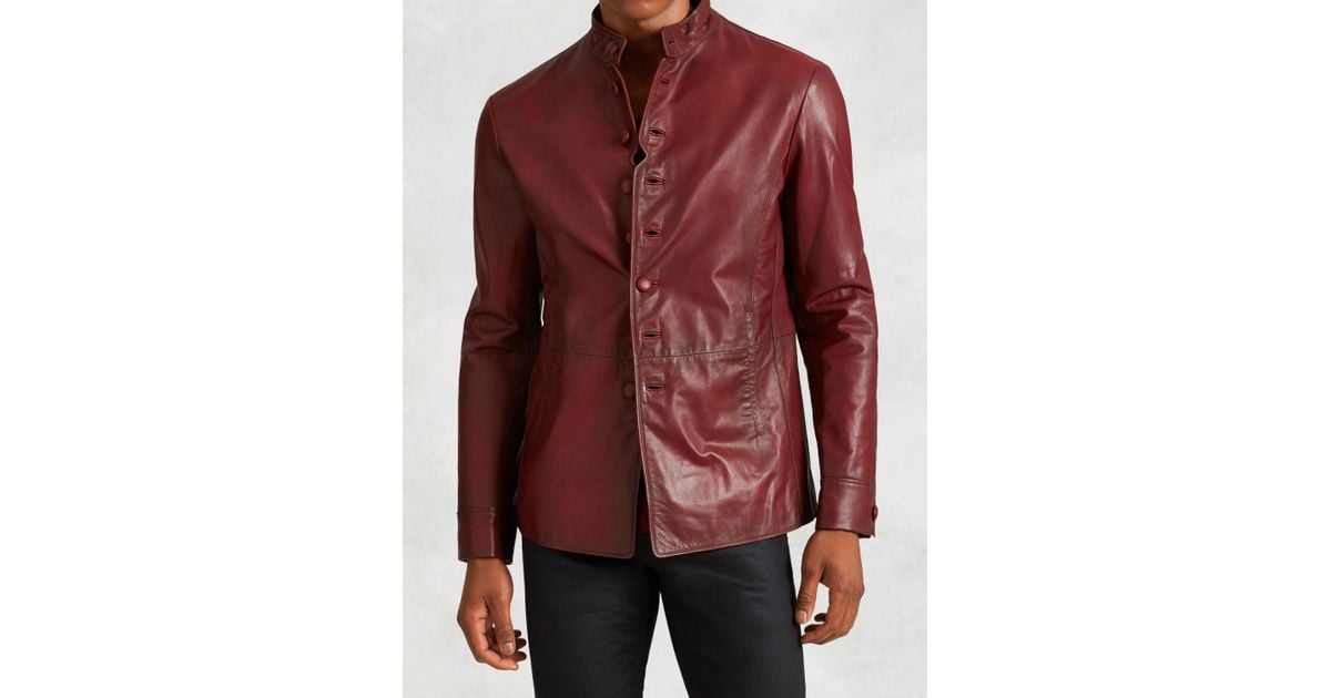 john varvatos red leather jacket