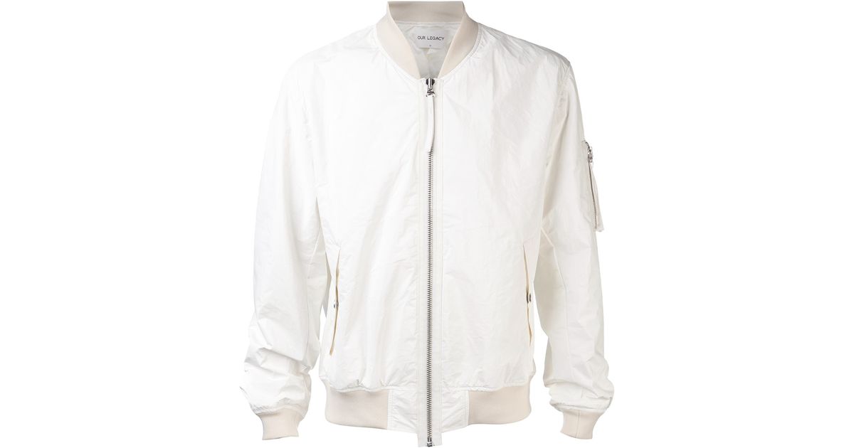 Our Legacy Bomber Jacket in White for Men | Lyst