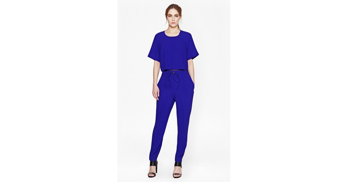 french connection blue jumpsuit