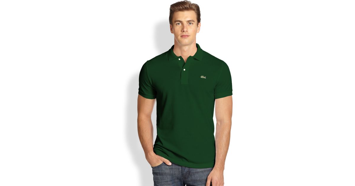 Lacoste Slim-Fit Polo in Green for Men | Lyst