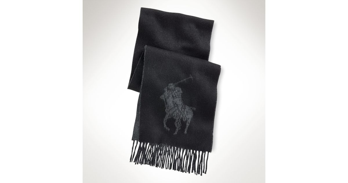 Polo Ralph Lauren Big Pony Jacquard Scarf in Black for Men - Lyst