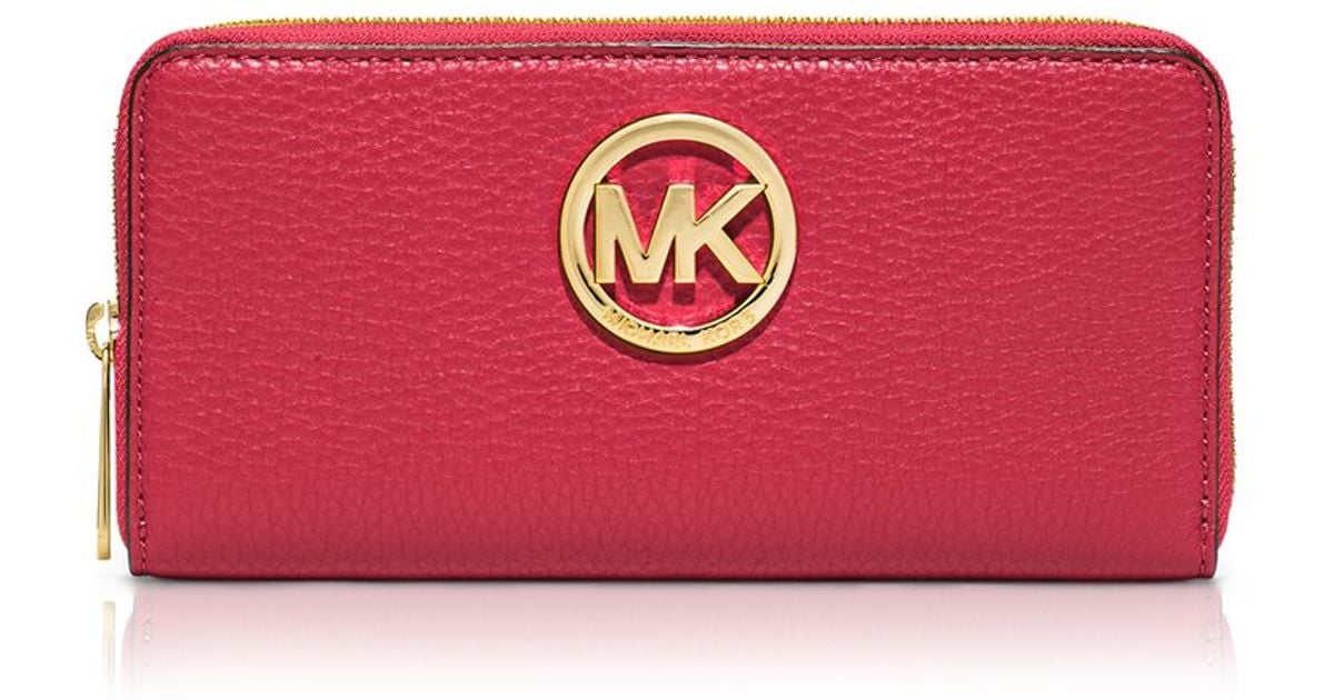 MICHAEL Michael Kors Wallet - Zip Around Continental in Red - Lyst