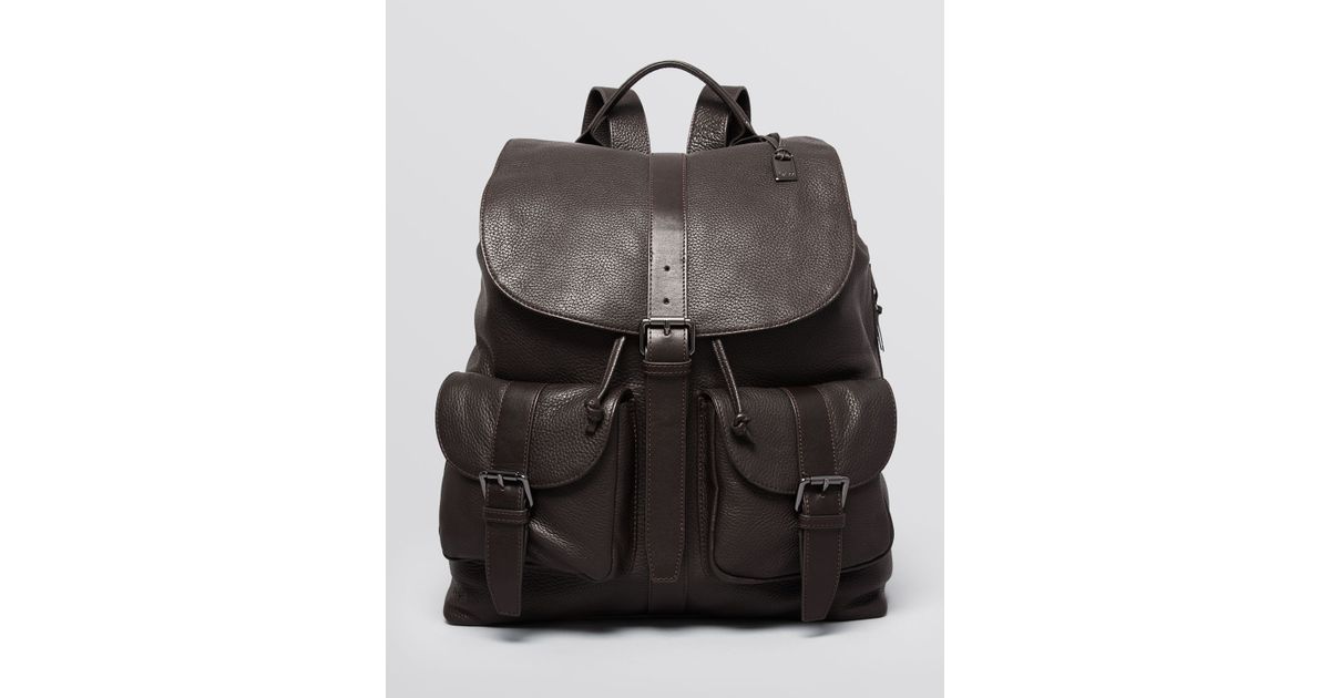 john varvatos leather backpack