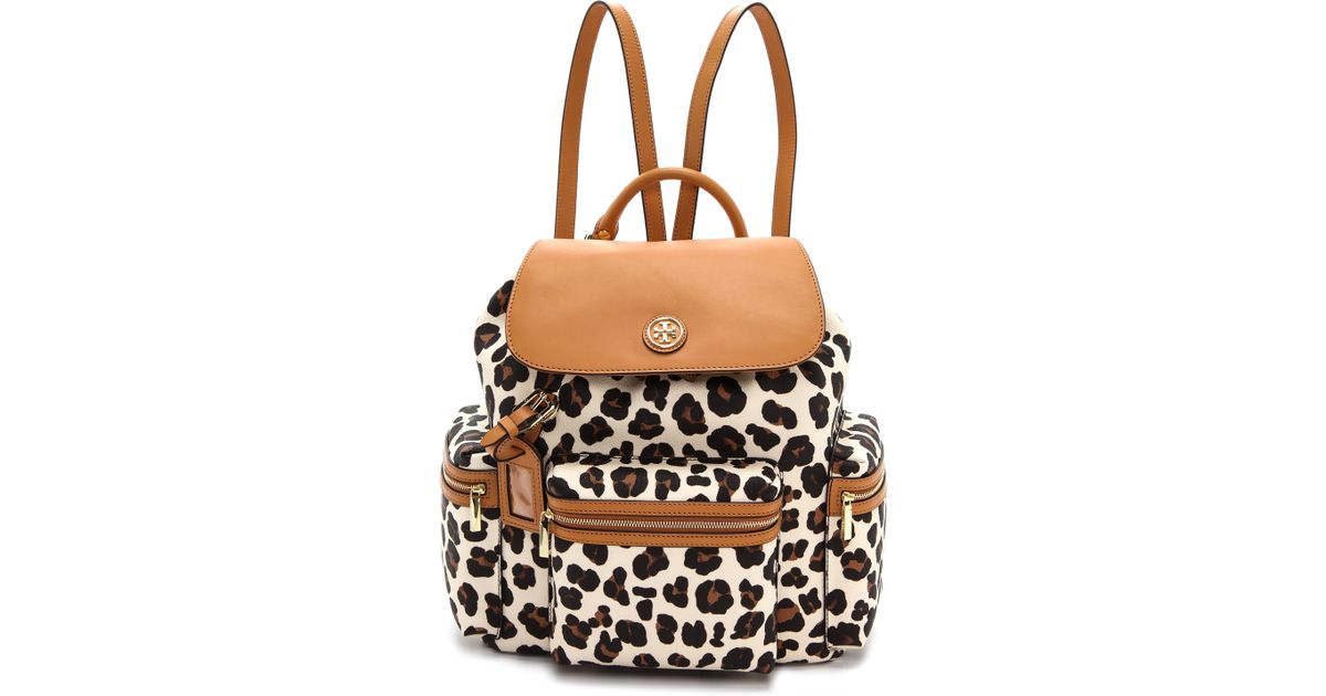 Tory Burch Kerrington Backpack Ocelot Leopard in Black Lyst