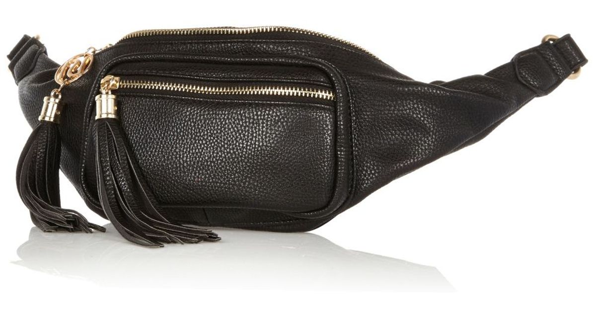 river island black bum bag