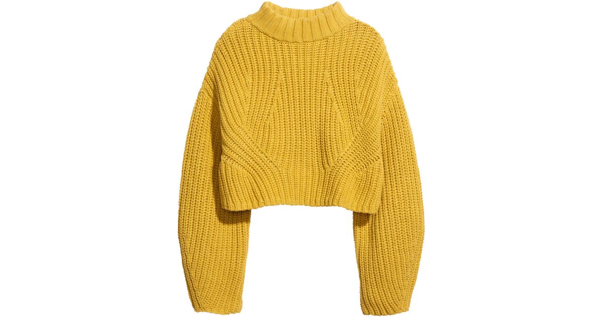 yellow cropped jumper