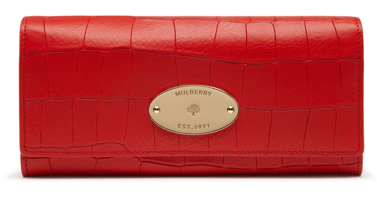 Mulberry Continental Wallet in Red | Lyst