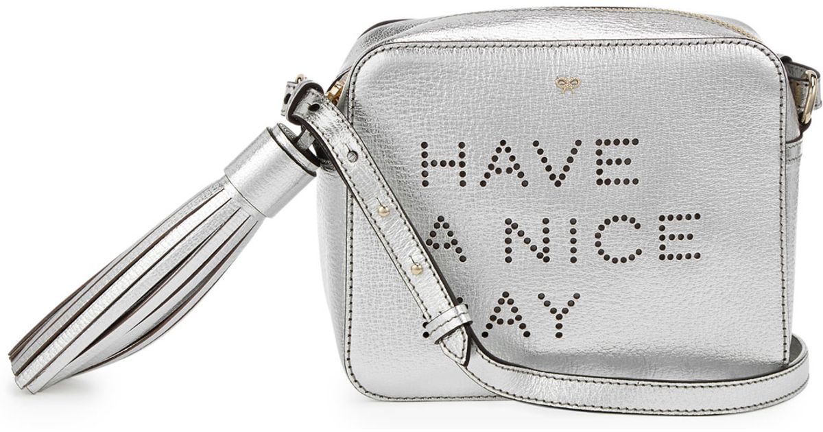 anya hindmarch silver bag