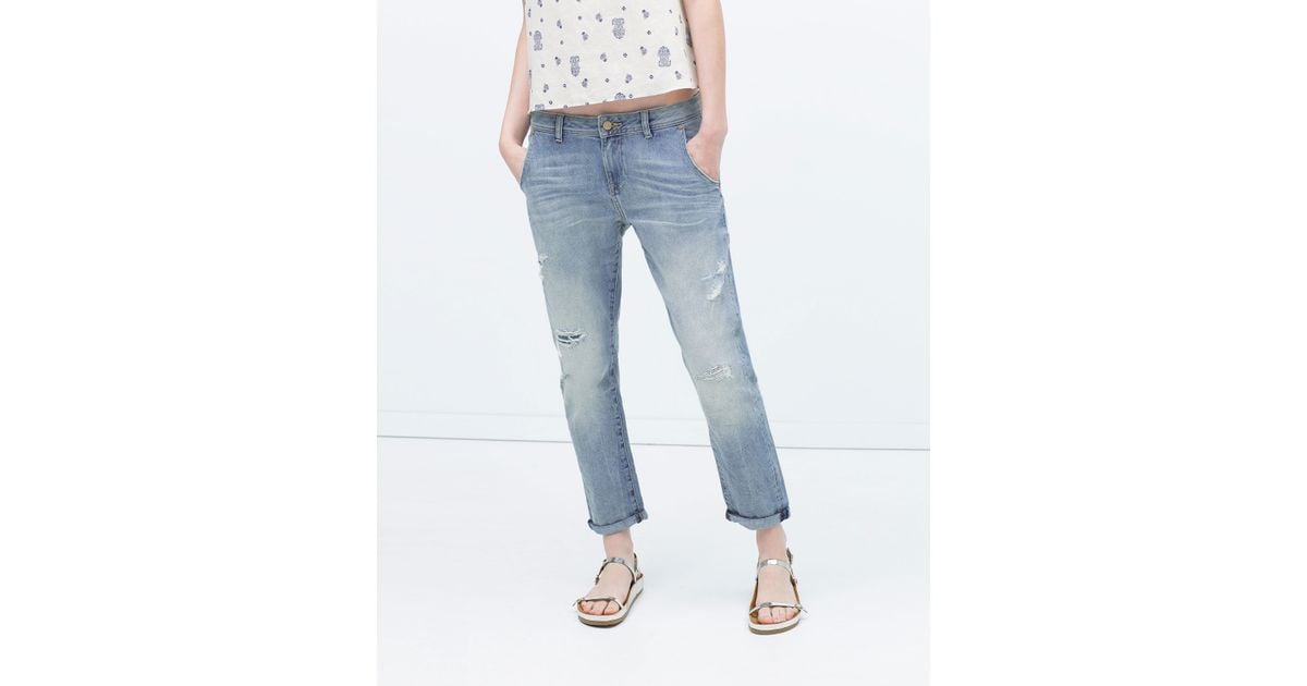 Zara Boyfriend Jeans in Blue Lyst