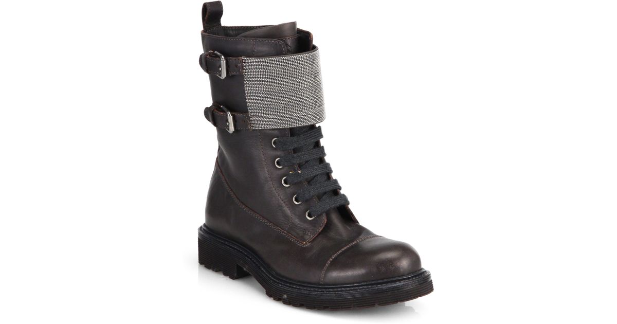 brunello cucinelli combat boots