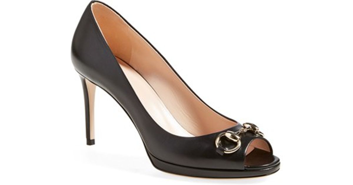 Gucci Leather 'gisele' Open Toe Pump in 