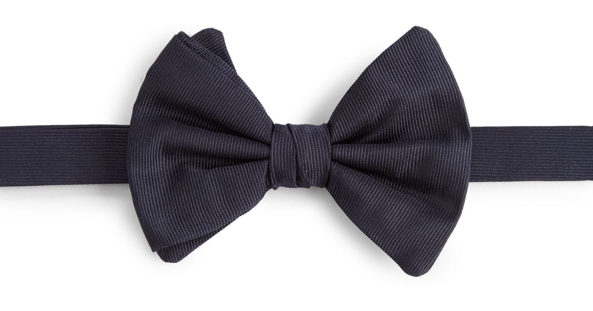 Download Armani Pre-tied Solid Silk Bow Tie in Blue for Men - Lyst