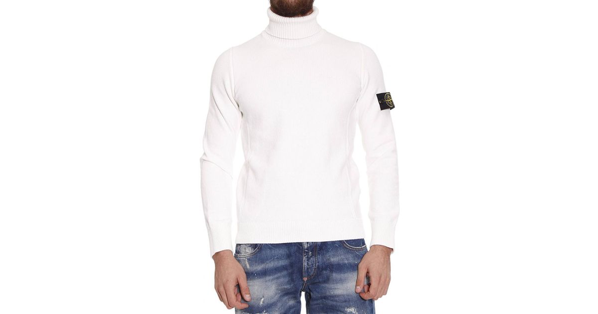 stone island white turtleneck