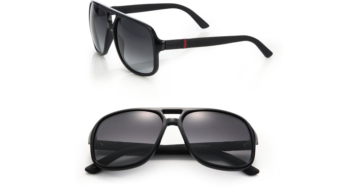 mens black gucci aviator sunglasses