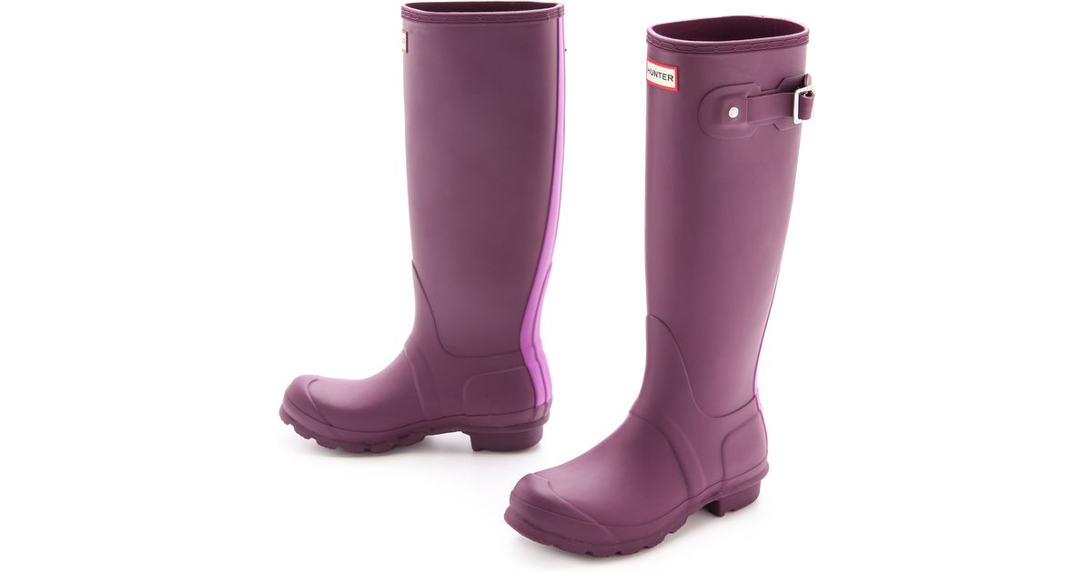plum hunter boots