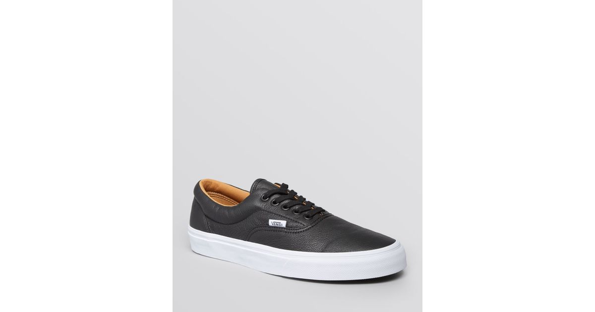Vans Era Premium Leather LaceUp Sneakers in Black for Men Lyst