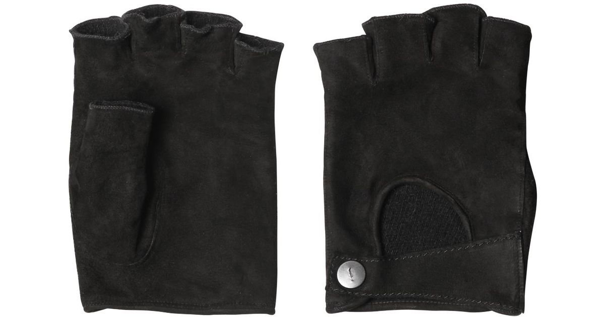 suede fingerless gloves