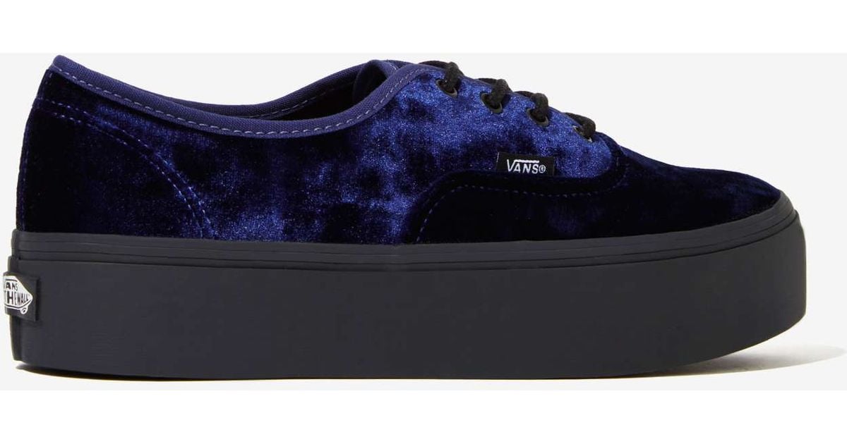 Lyst - Nasty Gal Vans Authentic Platform Sneaker - Blue Velvet in Blue