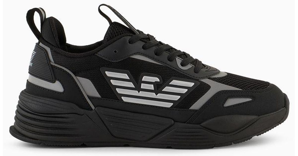 EA7 Ace Runner Sneakers in Black | Lyst