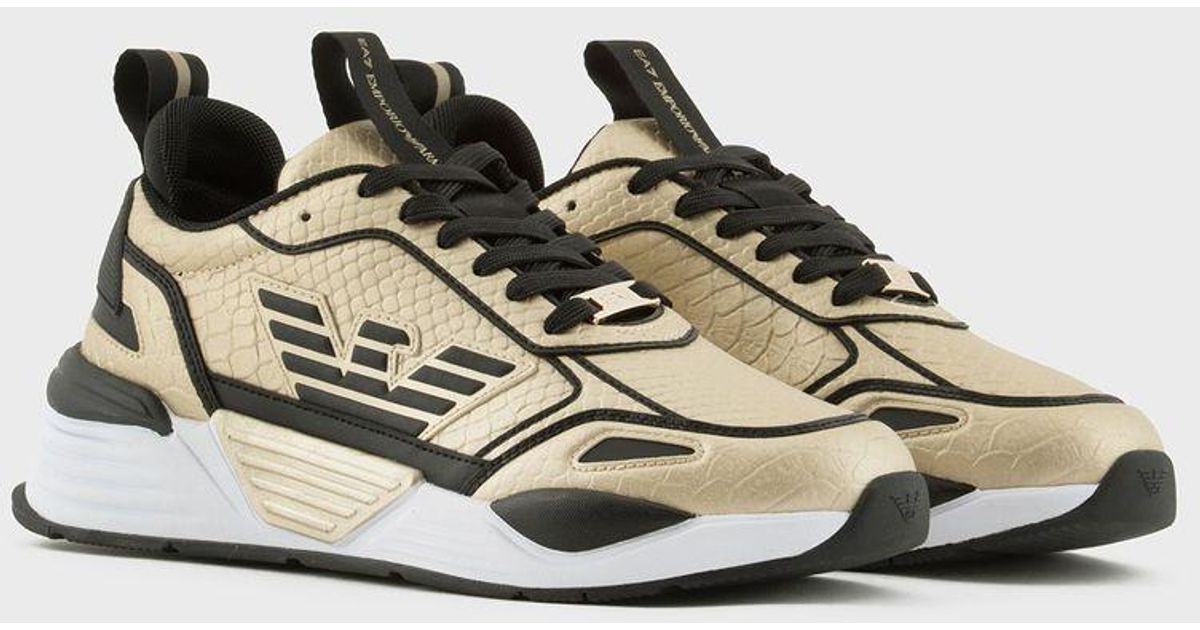 EA7 Ace Runner Python Sneakers in Metallic | Lyst