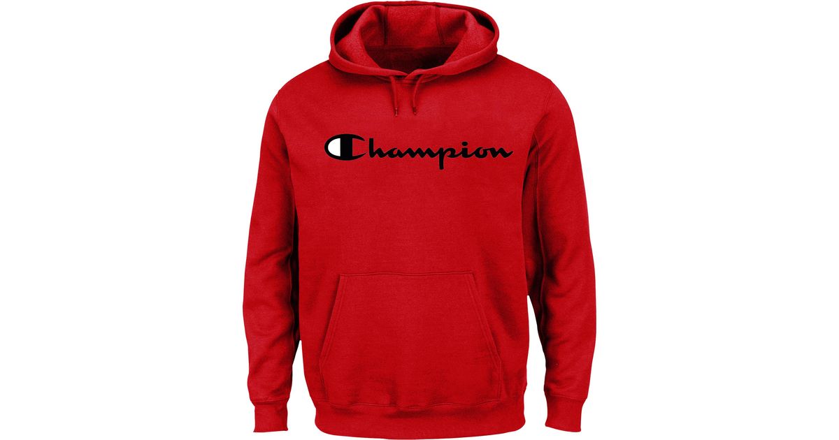 champion big and tall script logo hoodie