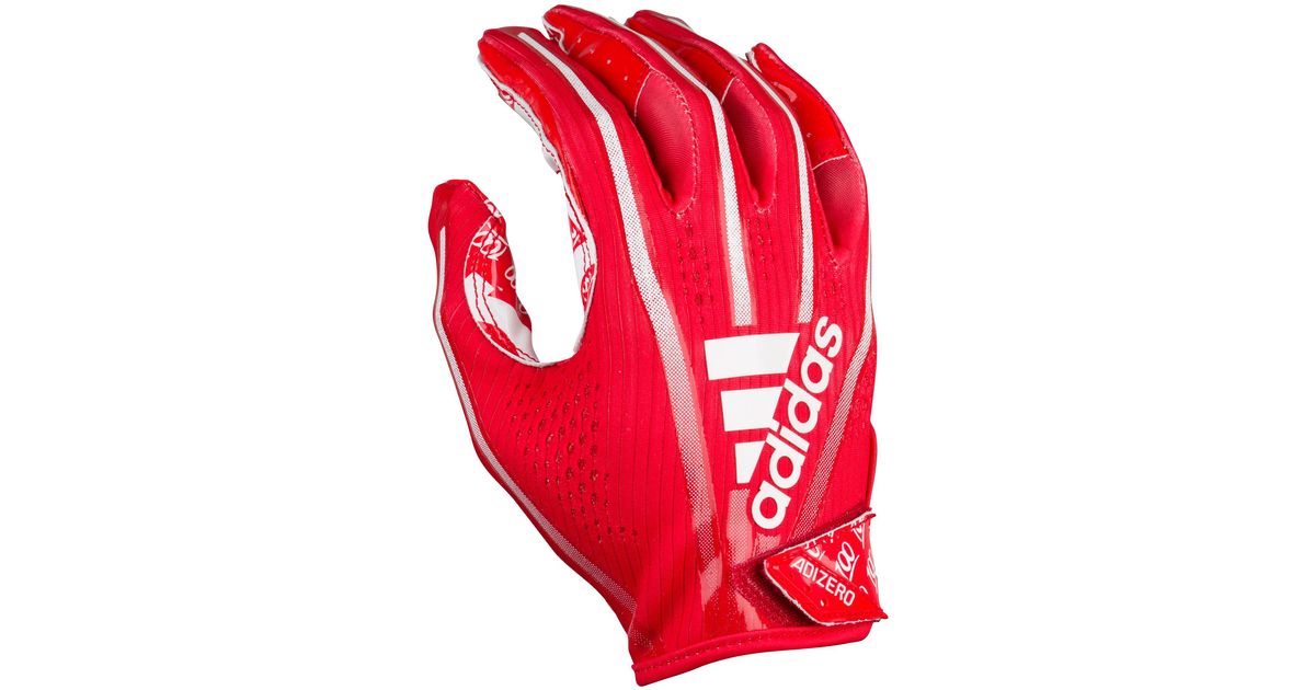 all red adidas football gloves