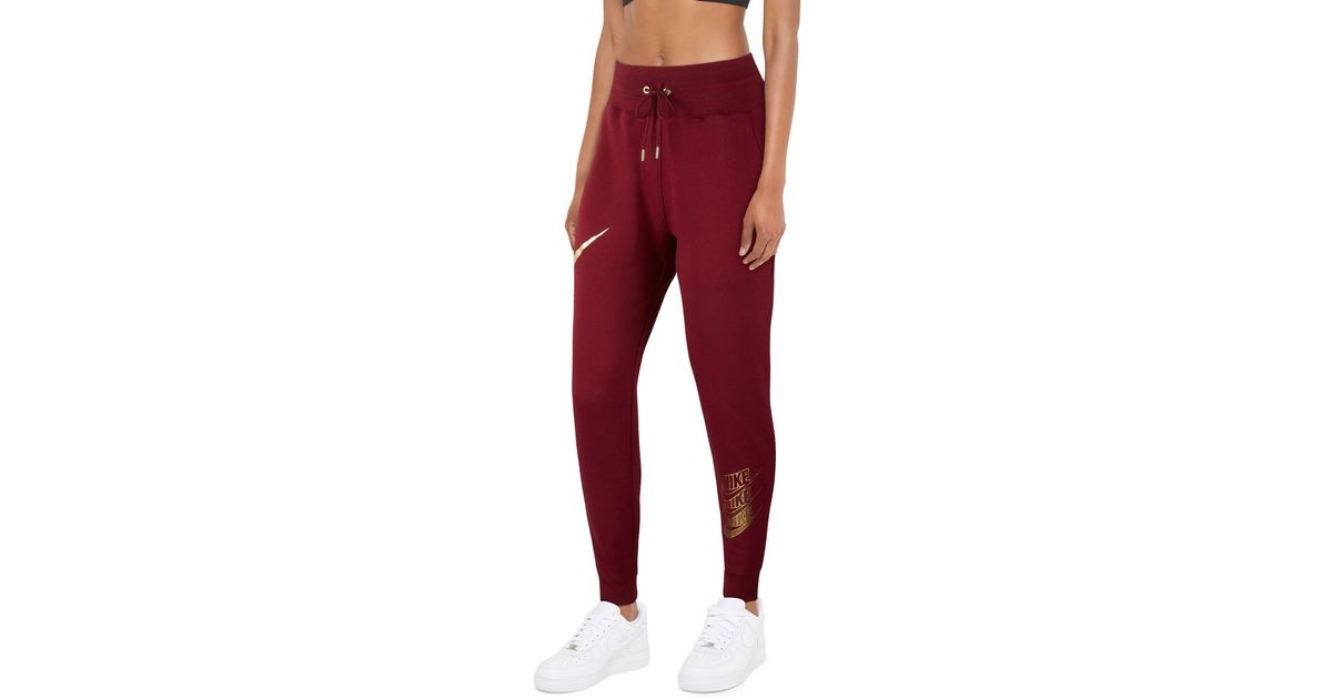 Nike Glam Dunk Fleece Pant in Red - Lyst