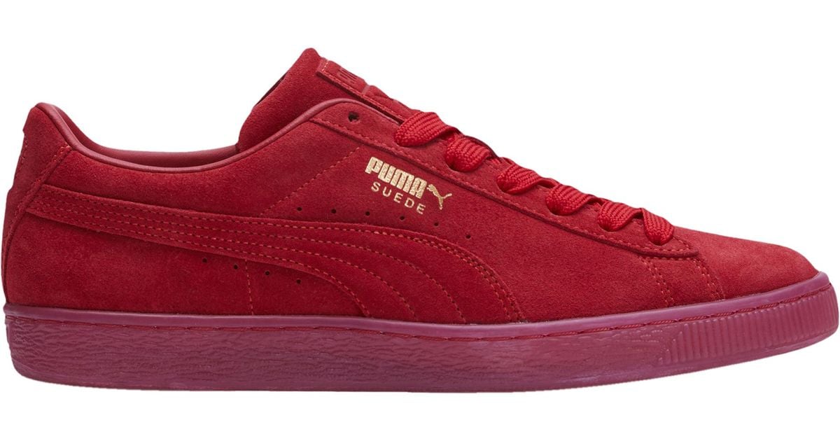 PUMA Suede Mono - Basketball Shoes in Red for Men - Save 34% - Lyst