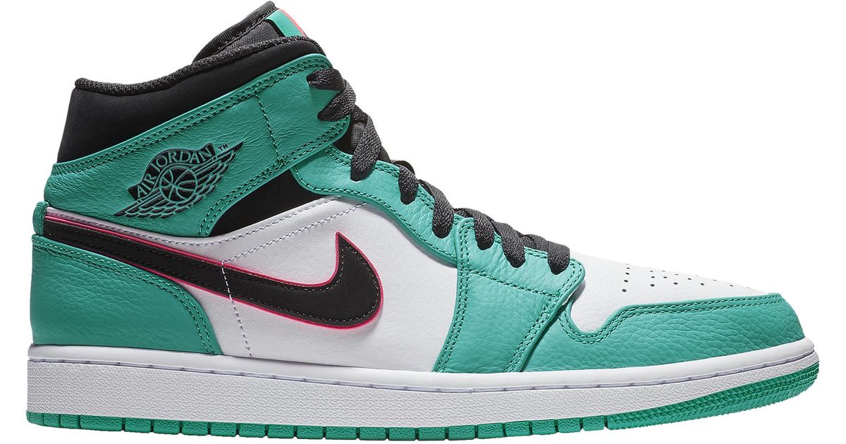 Nike Leather Aj 1 Mid Se Basketball Shoes in Green for Men ...