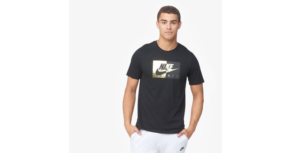 Nike Cotton Dual Block T-shirt in Black 