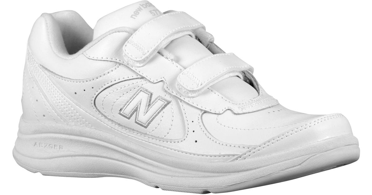 New Balance Leather Single Shoe - Ww577 Hook-and-loop in White/White ...