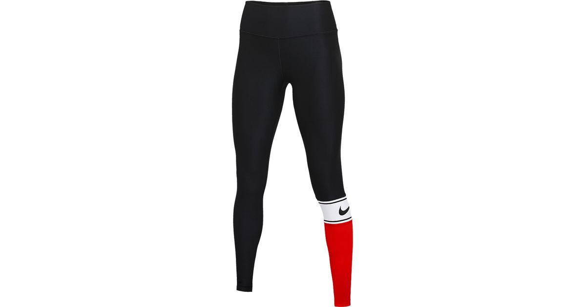 Nike Synthetic Team Authentic Colorblock Power Tights in  Black/White/University Red/Black (Black) - Lyst