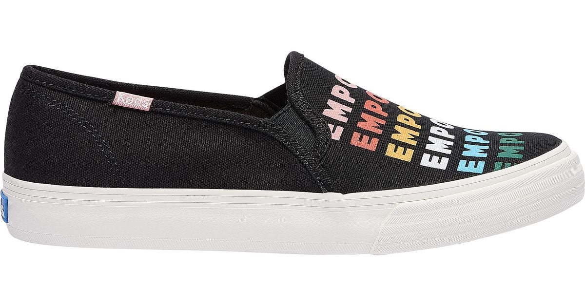 Keds Leather Keds Double Decker Empower Slip-on Sneaker in Black - Lyst