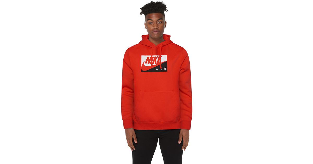 Nike Cotton Boxed Air Hoodie in Red for 