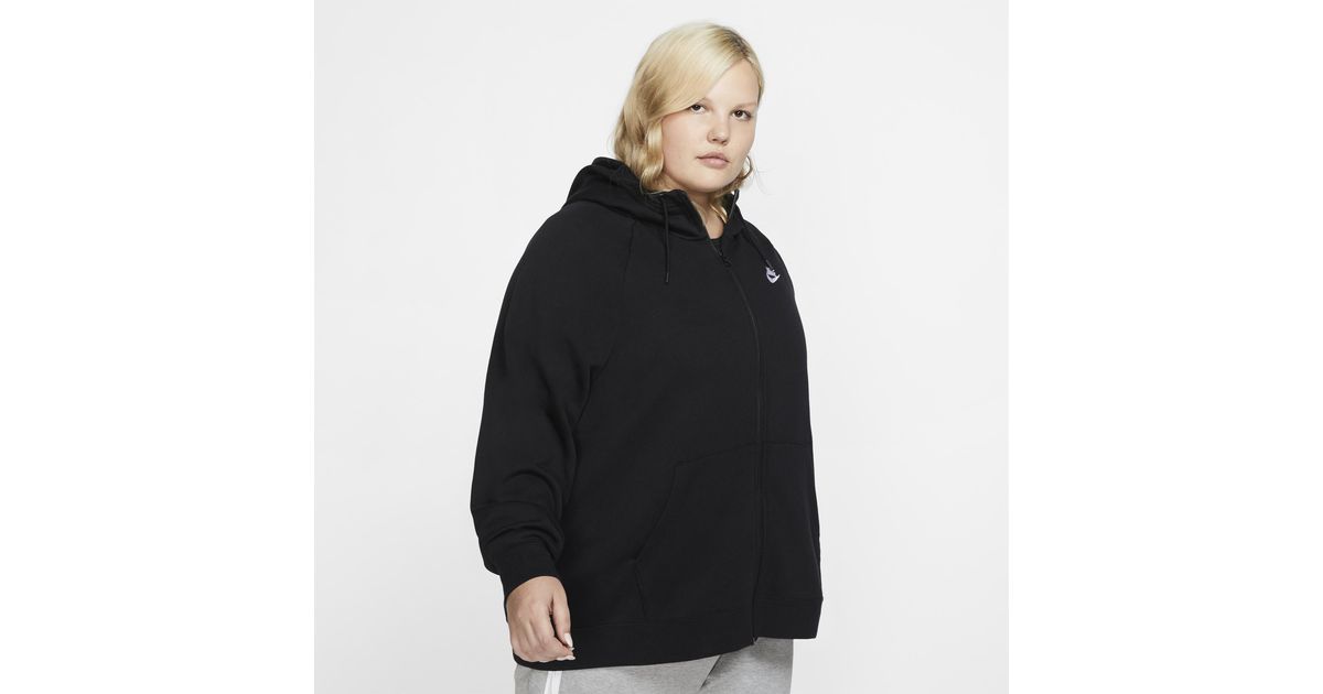 Nike Plus Size Essential Fleece Hoodie Full-zip in Black - Lyst