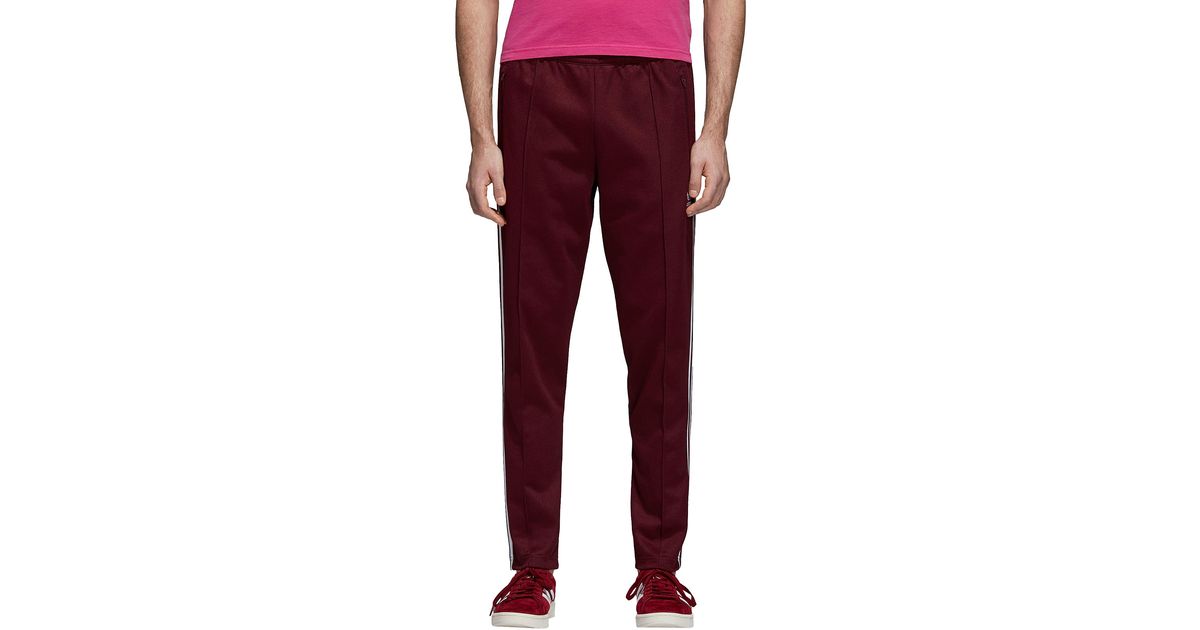 adidas Originals Synthetic Franz Beckenbauer Track Pants in Maroon (Red) for Men - Lyst