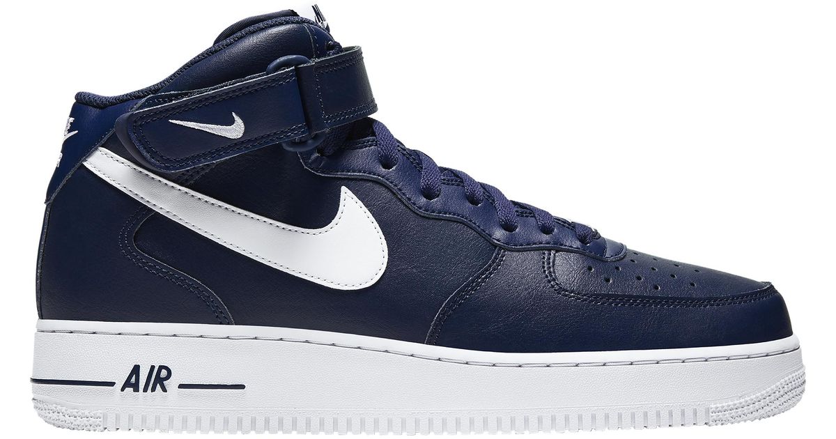 navy blue air force 1 mid