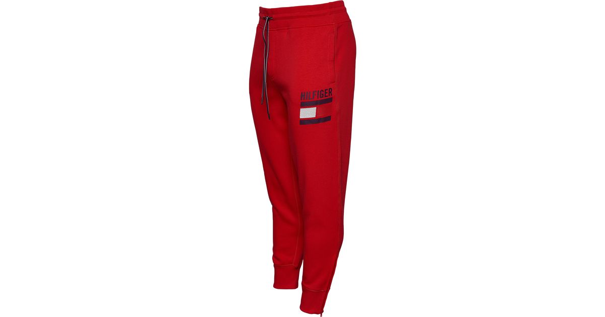 red tommy hilfiger joggers