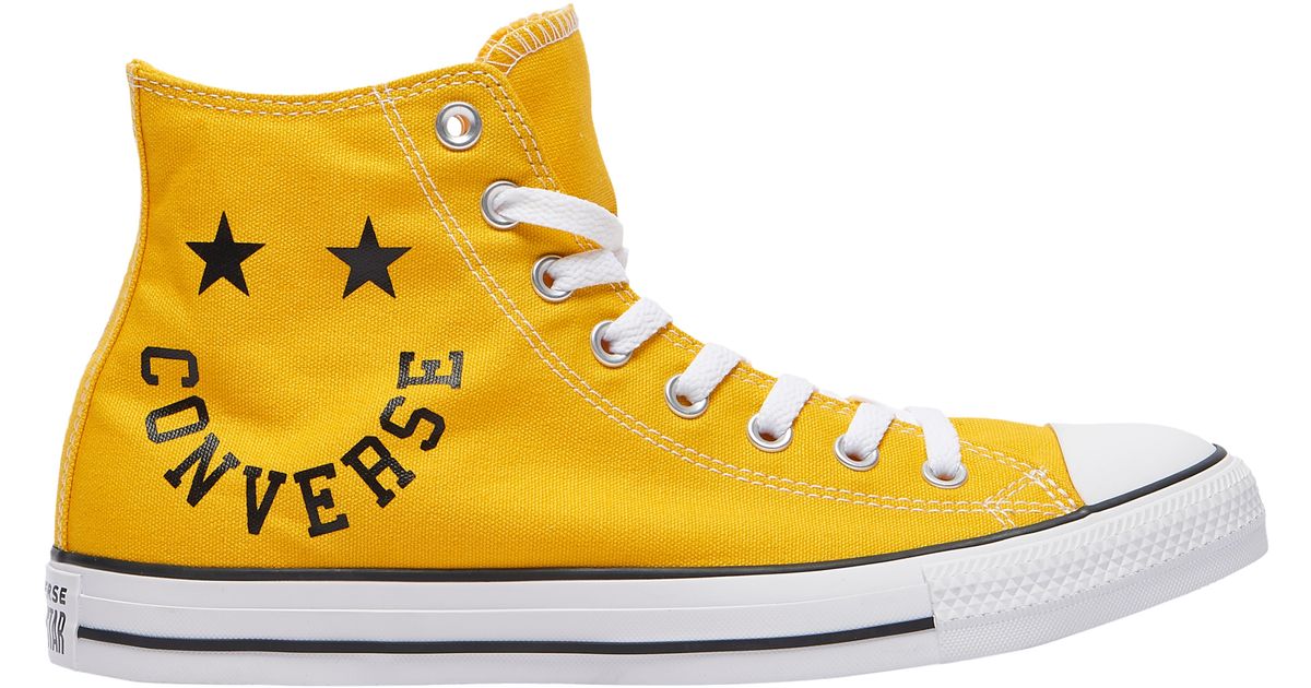 Converse Canvas All Star Hi Basketball Shoes in Yellow for Men Lyst