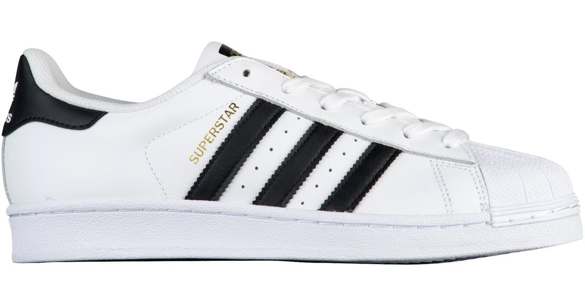 adidas Originals Leather Superstar Basketball Shoes in White/Black (White) Lyst