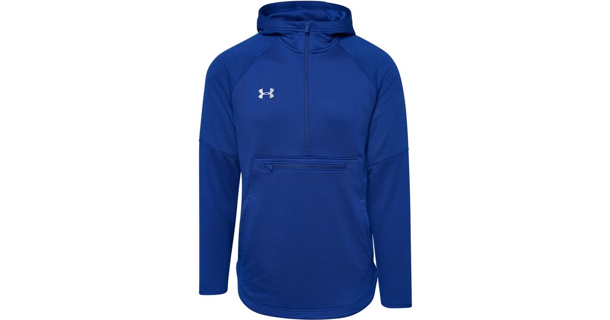 Under Armour Team Terry Fleece Anorak 1/2 Zip in Blue for Men - Lyst