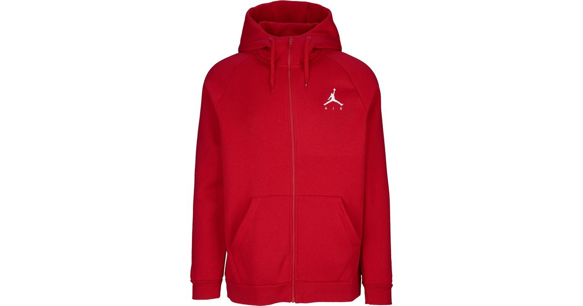 Nike Jumpman Air Fleece Fullzip Hoodie in Red for Men Lyst