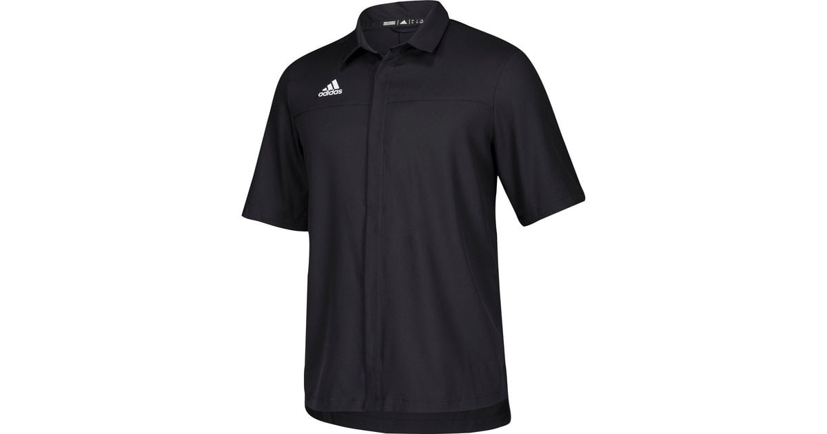 adidas team iconic full button polo