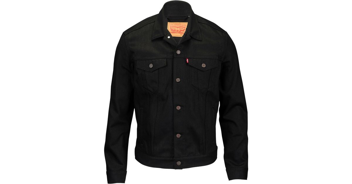 levis polished black trucker jacket