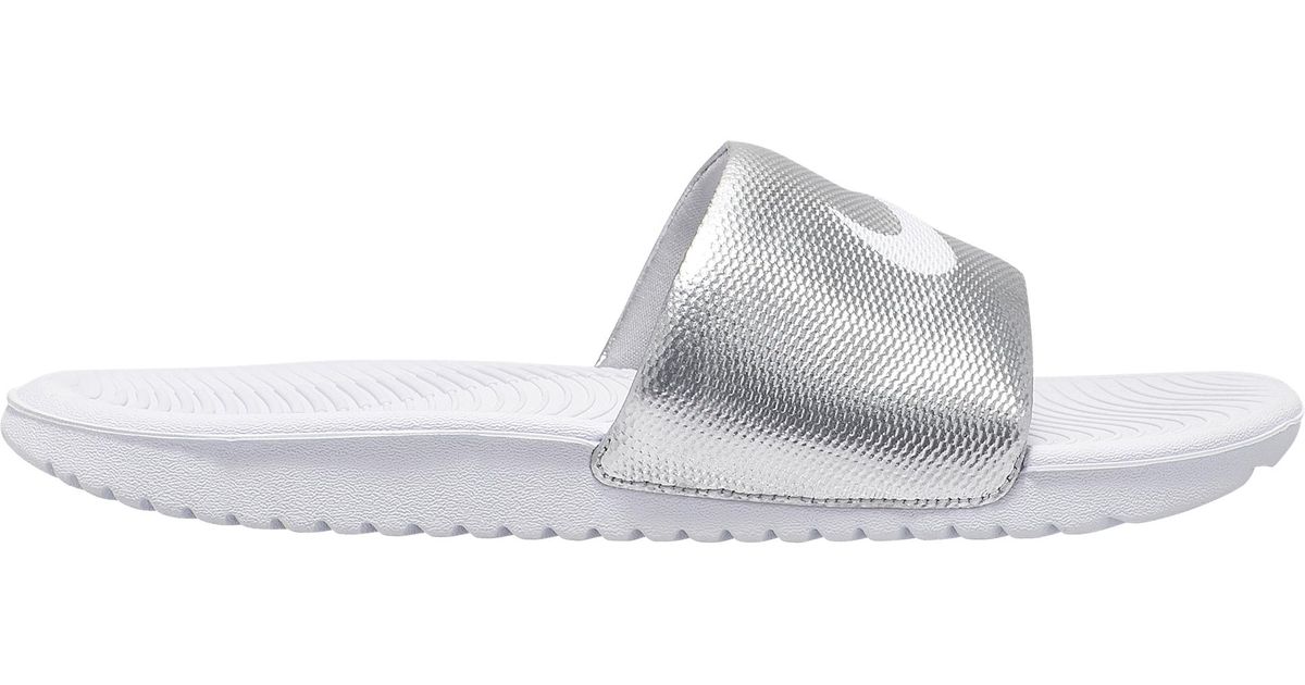 metallic nike slides