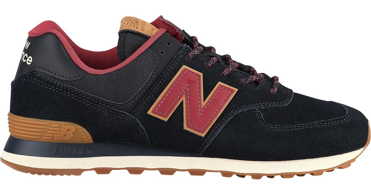 new balance 574 black with earth red